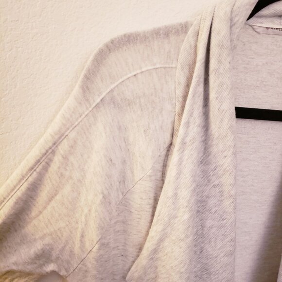 Athleta Lt Grey Drape Neck Open Front Jacket with Pockets/Thumbholes XS EUC - Picture 4 of 8